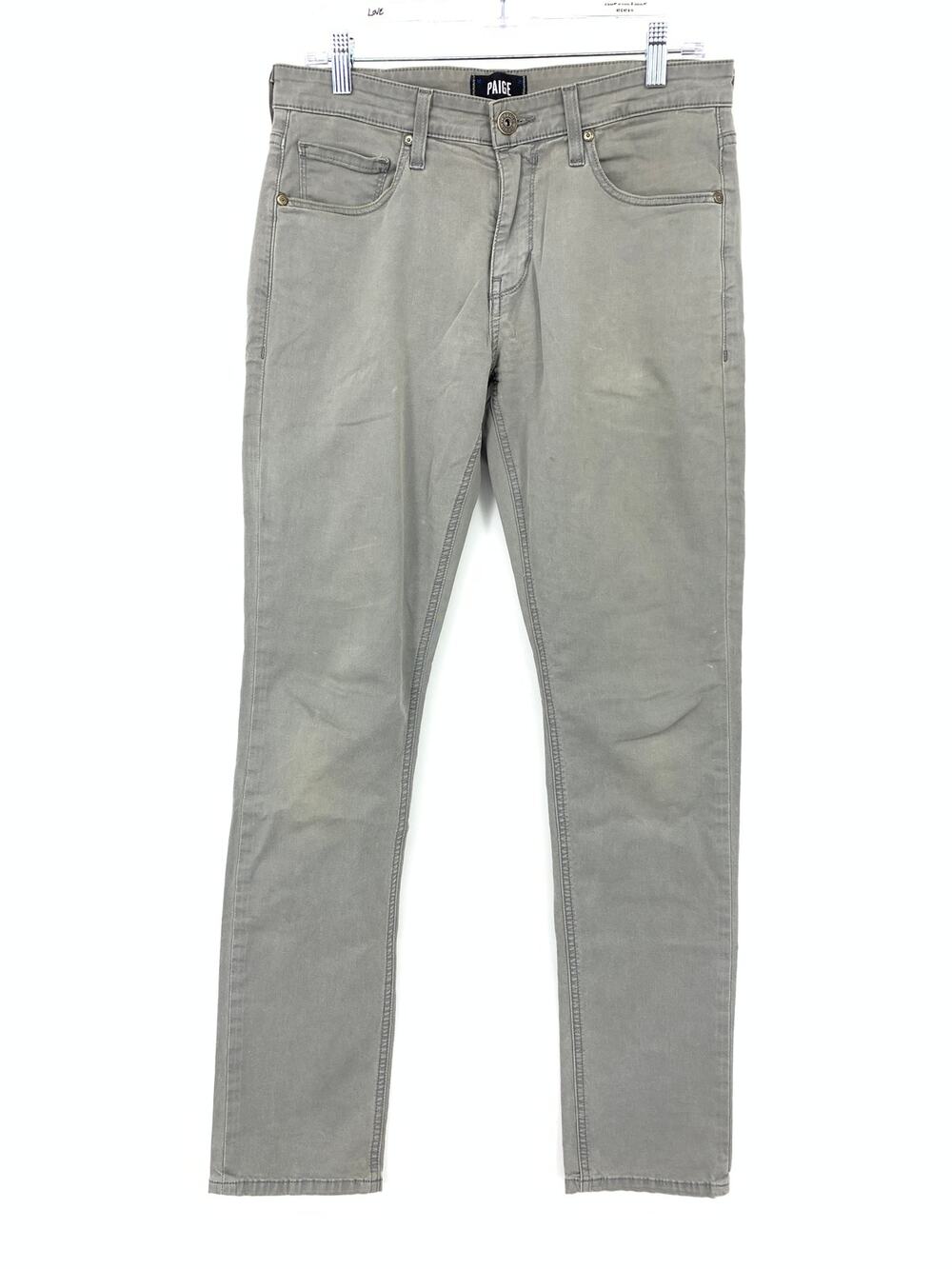 Paige Lennox Jeans Mens Size 30 X 33 Slim Leg Soft Stretch Denim Gray